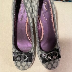 Poetic License Gray Flats with Crystal Accents